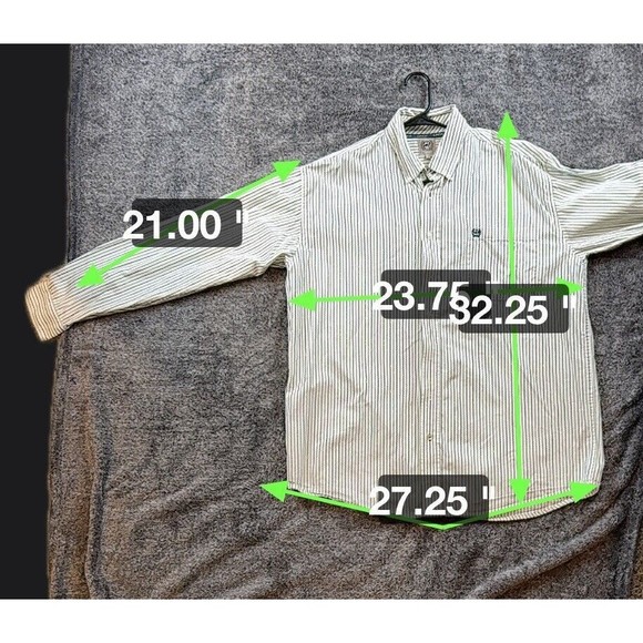 Cinch Shirt‎ Adult Large Retro Stripe Patterned Button Up - Picture 5 of 5